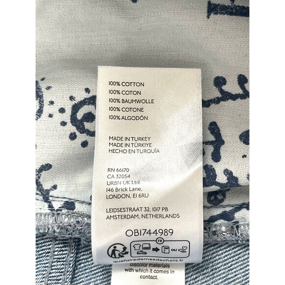 Free People / We The Free Wild Roses Denim Midi Skirt Sz 29 Boho Hipster Retro - Picture 16 of 16